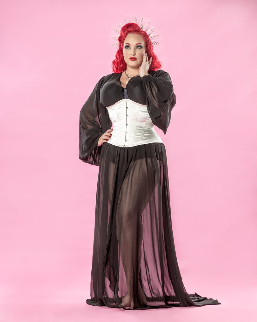 Goddess Hourglass Corset - Ivory Satin